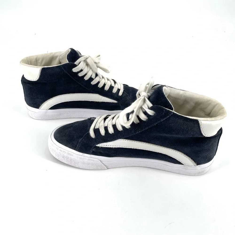 MADEWELL Sidewalk High-Top Sneakers in Suede Navy